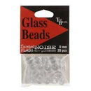 Top Brass Glass Beads 8mm 20ct Clear Flash